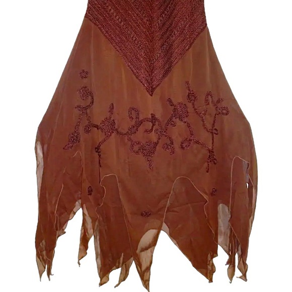 $340 Krochetta Papillon Beaded Crochet Gown Small 2 4 Hand Made Embroidered NWT - Picture 12 of 16